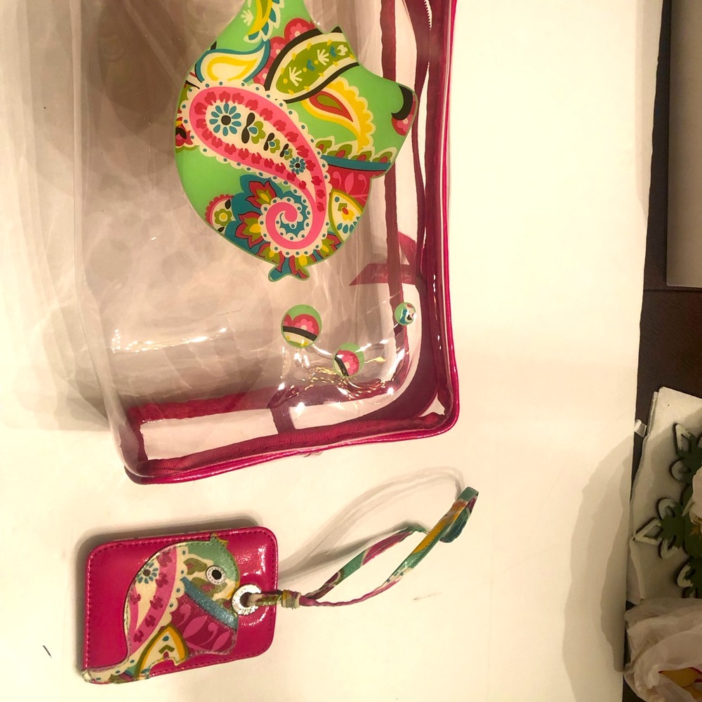 Vera Bradley toiletries bag /coordinating luggage tag